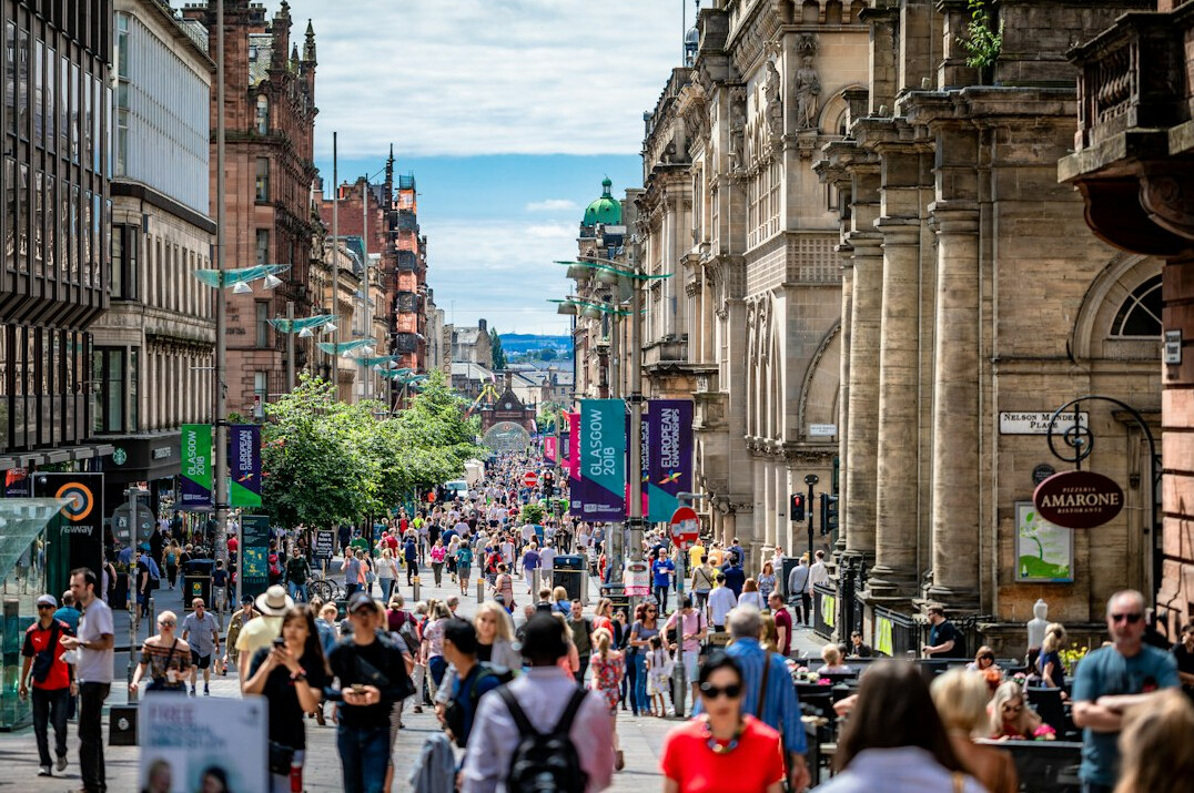 busy shopping street
