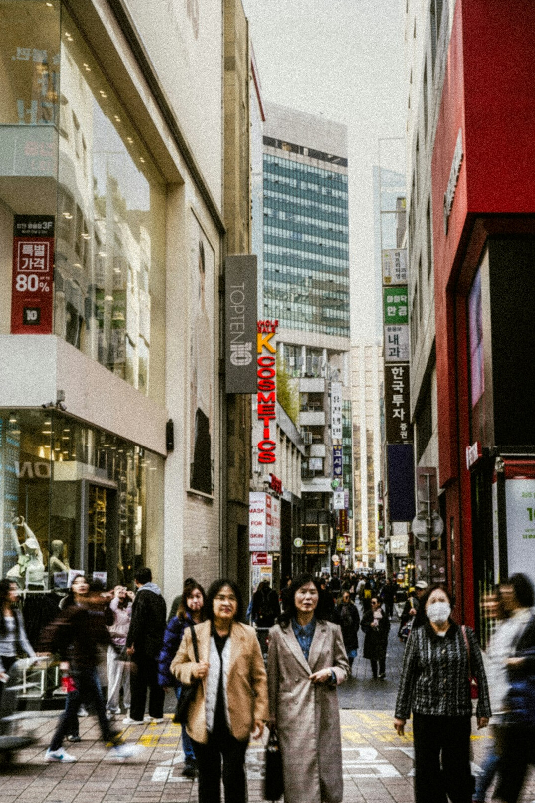 busy city street with shops